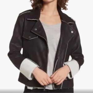 Splendid vegan leather moto jacket. Size L